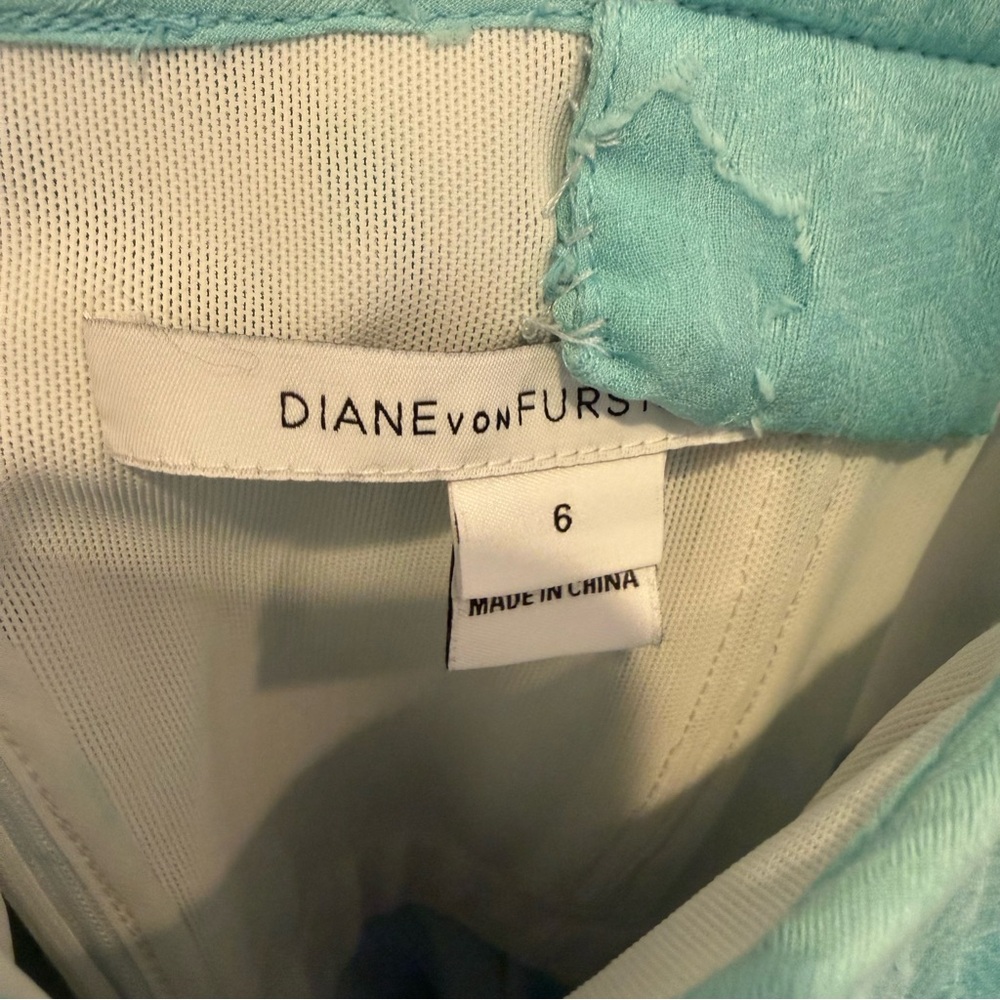 Diane Von Furstenberg Lesly Sky Ombre Pleated Chiffon Fit Flare Dress 6 Fairy - Picture 6 of 12